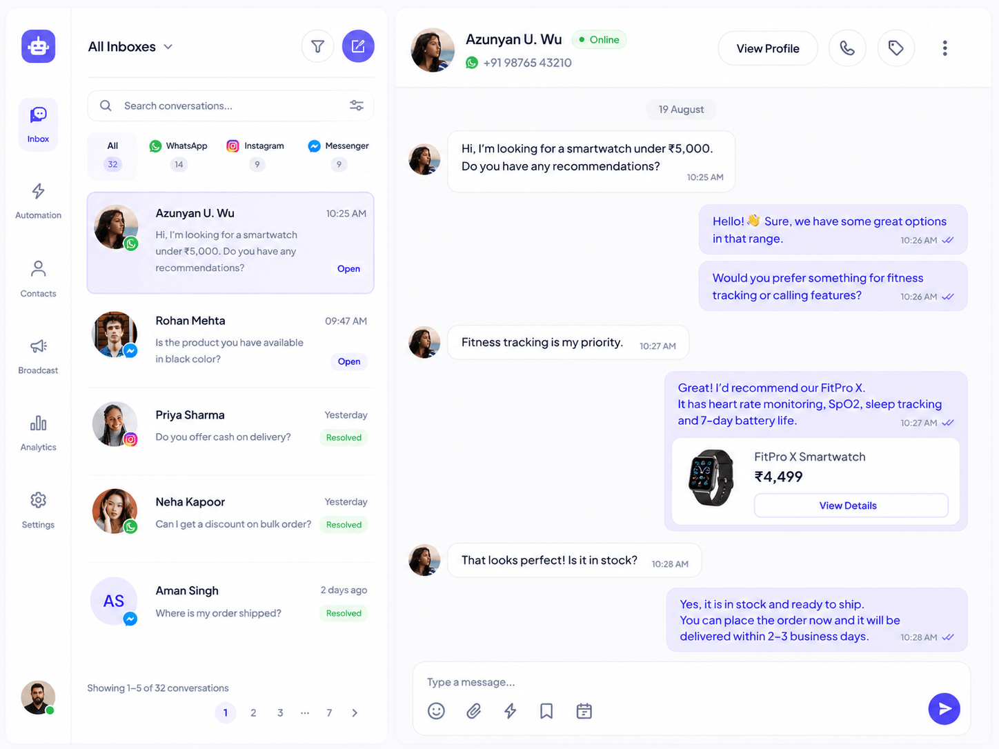 Shared team inbox preview